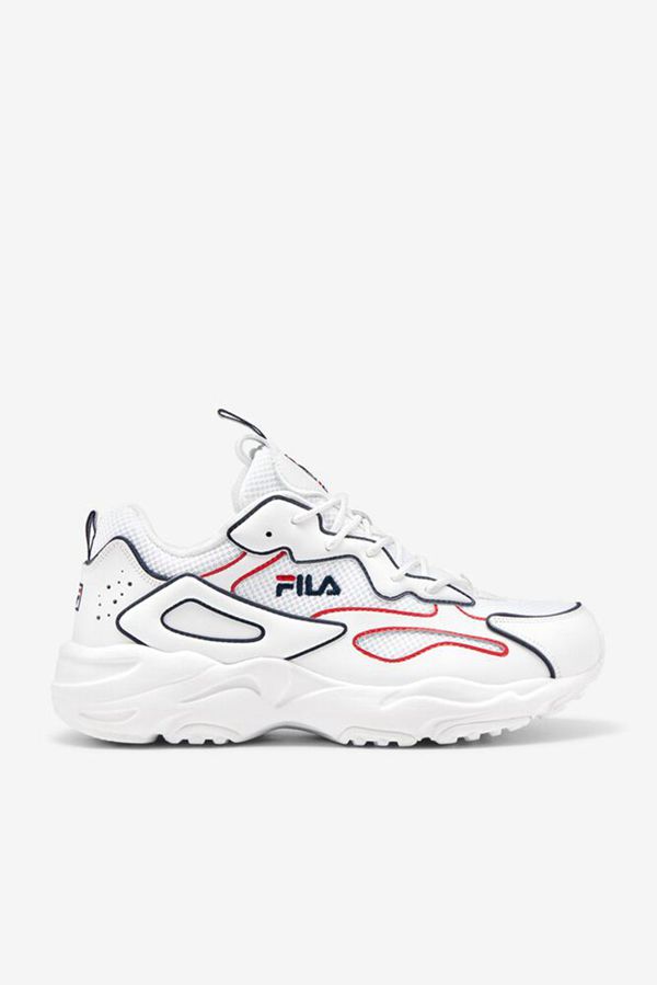 Fila Ray Tracer Men's Sneakers - White/Navy/Red,NZ 136-62450